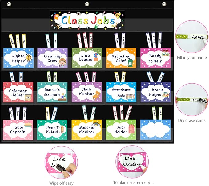REGELETO Class Jobs Pocket Chart - Image 4