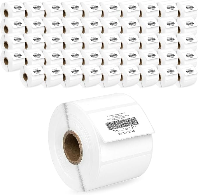 HOUSELABELS 2.25" x 1.25" Address Labels on 1" Core in Polypropylene Compatible by HouseLabels