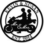 HYTSIGN Personalized Biker Couple Metal Sign, Custom Motorcycle Rider Wall Art by HYTSIGN