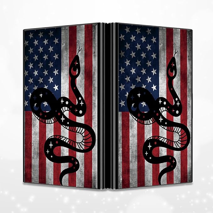BWEGRHE Slim Credit Card Holder, Snake Flag RFID Blocking Metal Wallet - Image 4