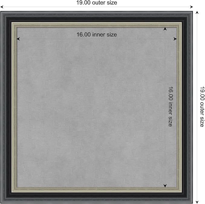 Amanti Art Black Framed Magnetic Board 19x19 Small Vision Board - Image 3