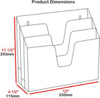 Acrimet Horizontal Triple File Folder Holder, Open Top Desktop Document Sorter - Image 9