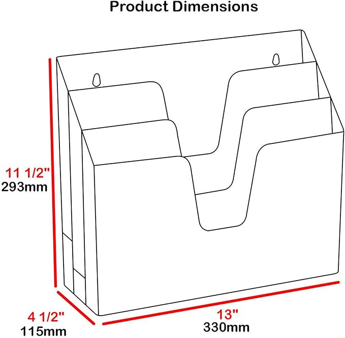 Acrimet Horizontal Triple File Folder Holder, Open Top Desktop Document Sorter - Image 9