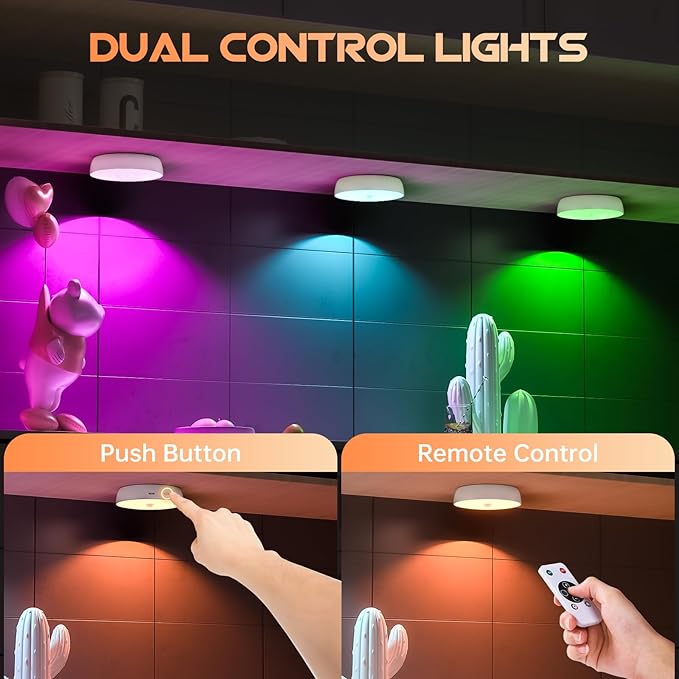 Motion Sensor Step Lights, 8 Colors Changeable RGB LED Closet Lights, USB - Image 4