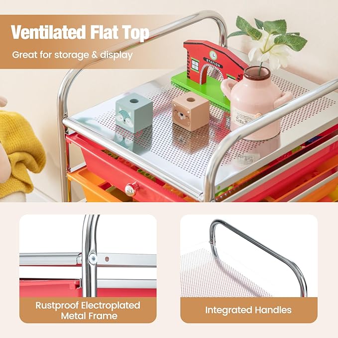 RELAX4LIFE 6-Drawer Rolling Storage Cart - Image 6
