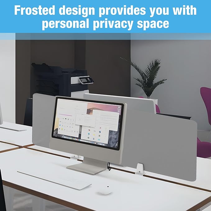 Desk Divider 4 Pcs Desk Privacy Panel 47.2''L x 15.8W'' Office Partitions Grey - Image 3