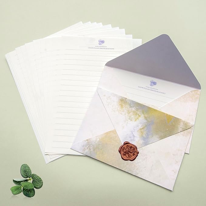 Tuhangcc Stationary Paper Set Minimalism- Hand Blended Colors, 12 Envelopes & - Image 5