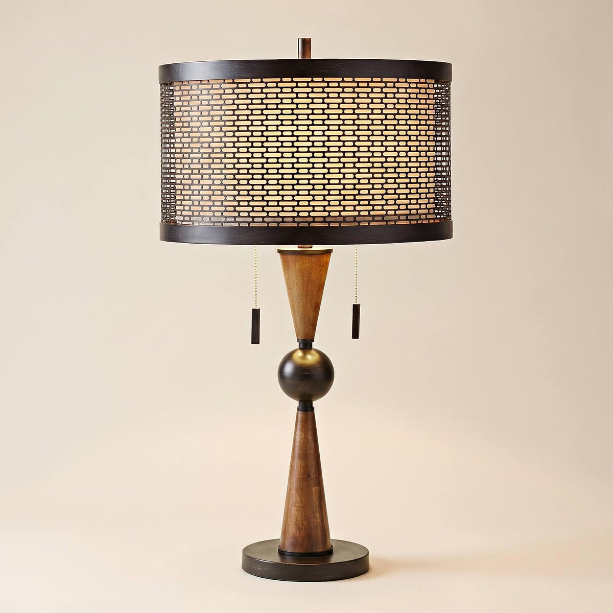 Hunter 29 3/4" Tall Table Lamp Bronze Brown Cherry Wood Modern