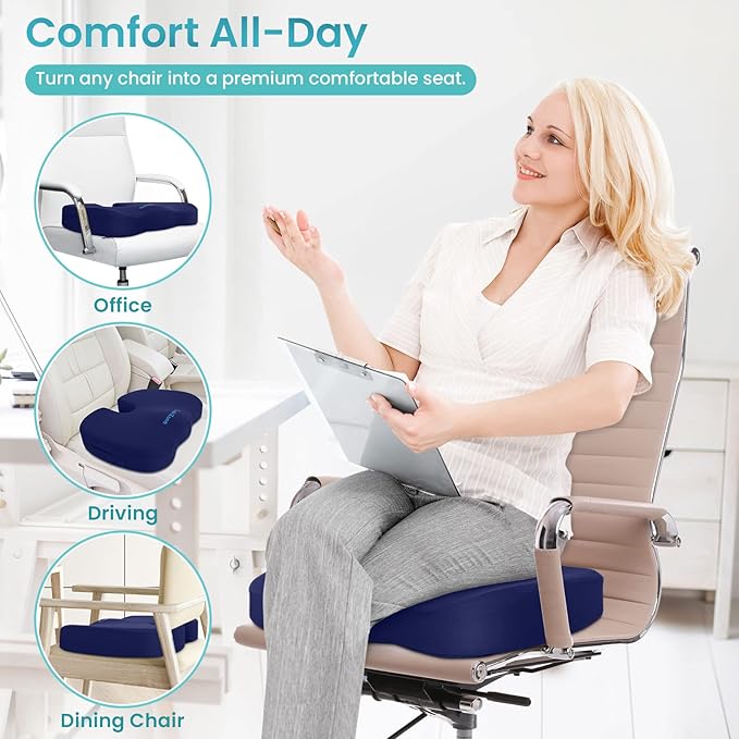 Office Chair Seat Cushion, Cooling Gel Enhanced Memory Foam Cushion - Image 6