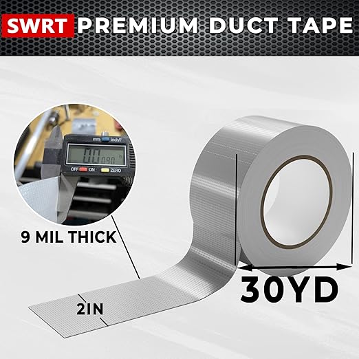 SWRT 24-Pack 9 Mil Silver Heavy Duty Duct Tape Strong Adhesive, 2 Inch x 720 Yd - Image 2