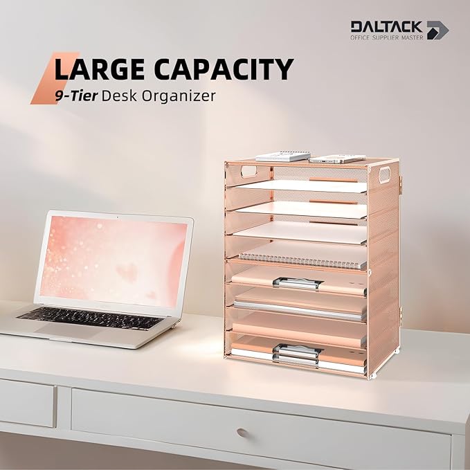 DALTACK 9-Tier Paper Letter Tray Desk Organizer - Image 3