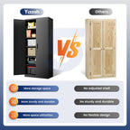 yizosh metal garage storage cabinet with 2 doors, front angle view