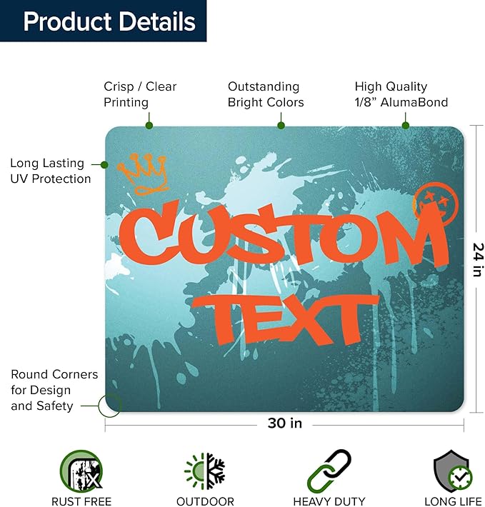 Custom Sign, Custom Street Sign, 11 Font Colors, 13 Font Styles, 4 Hole Options - Image 6