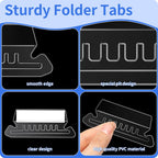 Reastar 120 Pcs Hanging File Folder Tabs, with 200 Pcs Inserts, Clear | Sturdy Plastic, 1/5-Cut, Fit Legal Sized File Folders, 2 in Insert for Writing on, Help Organize and Find File