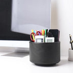 Hennaja Round Leather Art Supply Organizer, Remote Control Holder, 360 Degree - Image 7