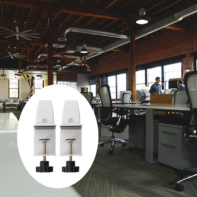 TEHAUX 2pcs Desk Partition Clip Hole Desktop Mount Clamp on Desk Accessories - Image 7