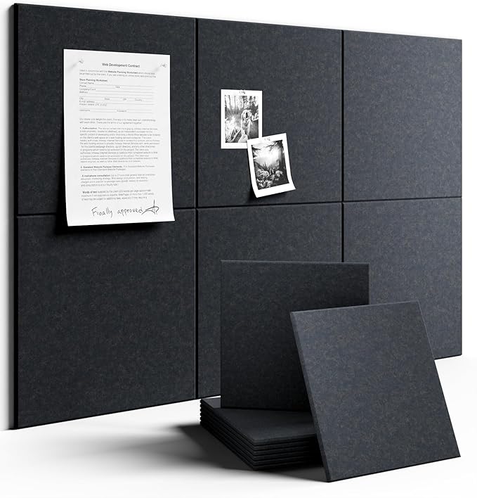 Fluxynara Large Felt Bulletin Board 36" x 24" Cork Board Alternative-6 Pack by FLUXYNARA