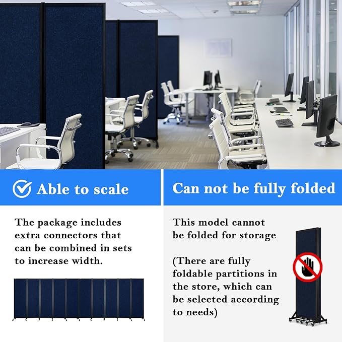 Upgrade Version Room Partition and Divider, Freestanding Rolling Dividers - Image 4