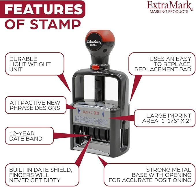 Heavy Duty Style Office Date Stamp - Image 2