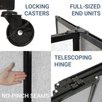 Versare Straightwall Sliding Portable Wall Partition | Freestanding Office - Image 5