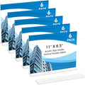 6 Pack Acrylic Sign Holder 11 x 8.5 Horizontal, Double-Sided Clear Sign Holder by DECOHOBO