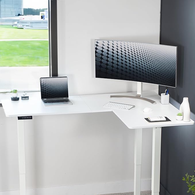 VIVO Electric Corner 63 x 47 inch L-Shaped Standing Desk, Memory Height - Image 8