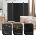 Kecreque Room Divider 4 Panel Partition Room Dividers & Folding Privacy Screens - Image 3