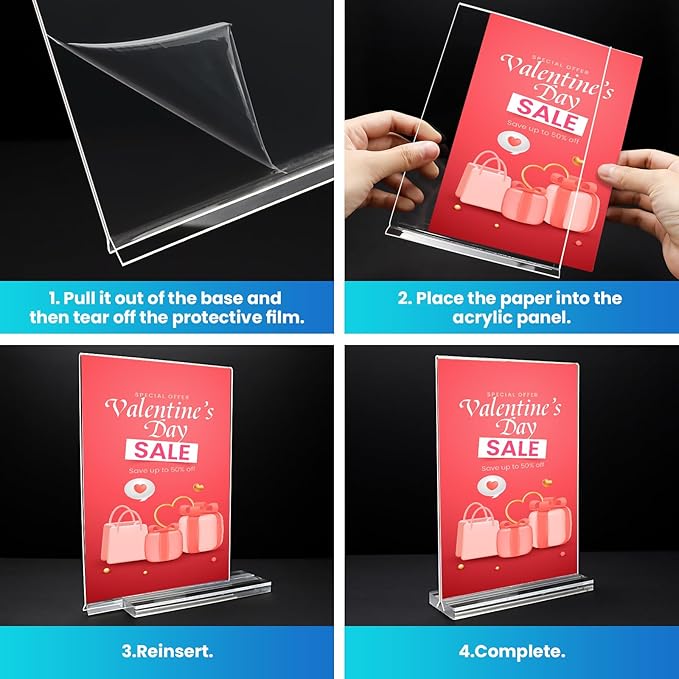 Acrylic Sign Holder 8.5x11, Plastic Flyer Display Holder - Image 3
