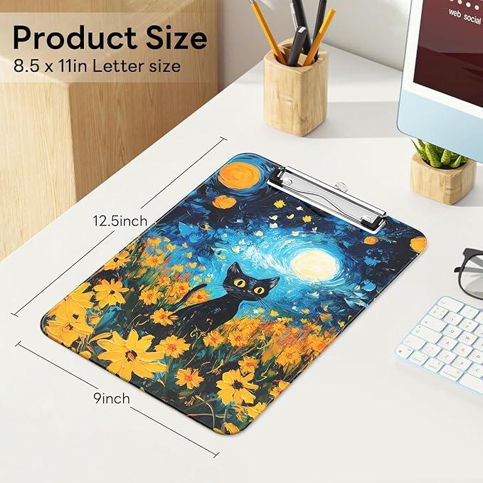 Luminzo Plastic Cute Clipboard, Low-Profile Metal Clip, A4 Letter Size 9 x 12.5 - Image 2