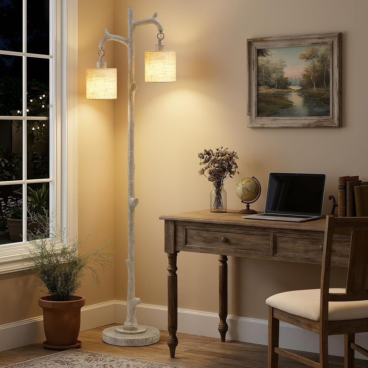 EJIAXIN Floor Lamp for Living Room - 69" Rustic Tree Trunk Standing Lamp...