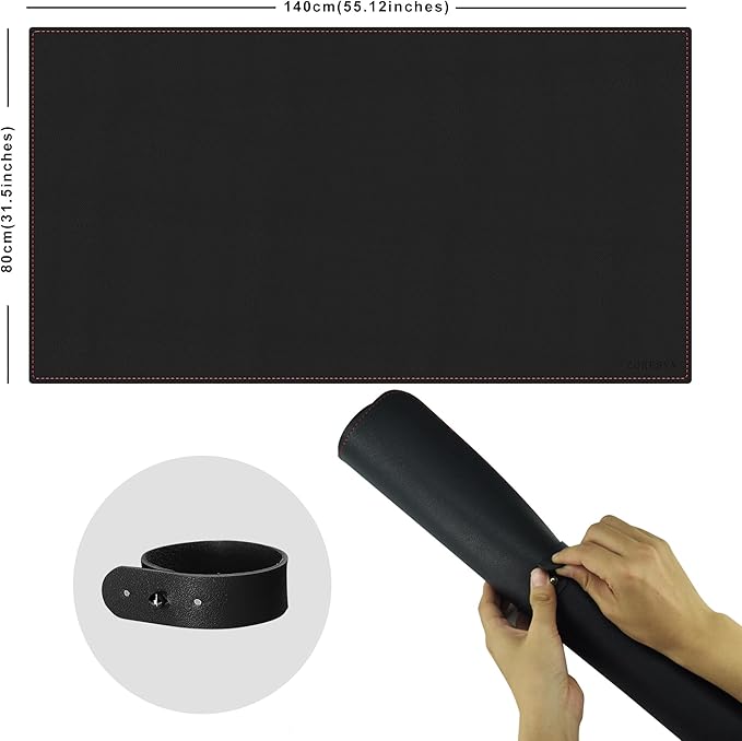 ZORESYN PU Leather Desk pad Black - Image 2