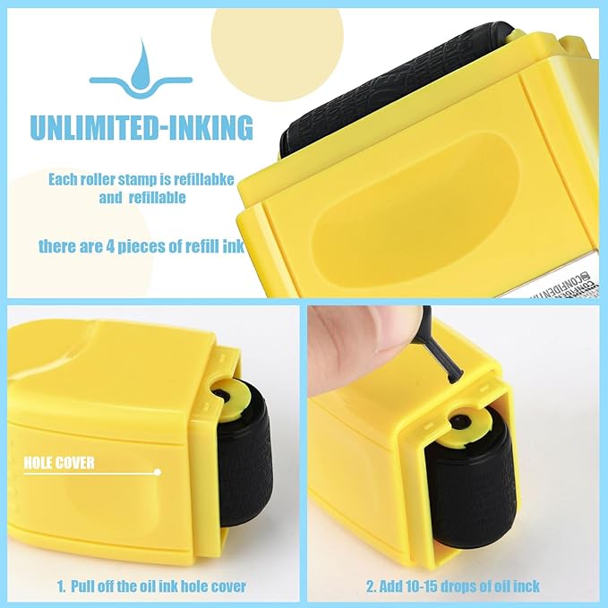 Nezyo 2 Pack Identity Protection Roller Stamp Identity Theft, Confidential - Image 5