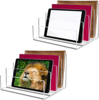 Halyuhn Acrylic Desk File Organizer 2 Pack, 4 Section Letter Organizer by Halyuhn