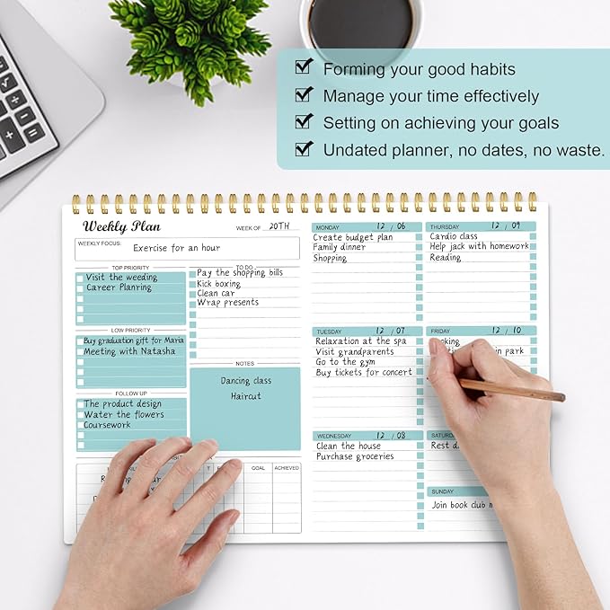 Weekly Planner Notepad Undated Weekly Goals Schedule Planner To Do List - Image 2