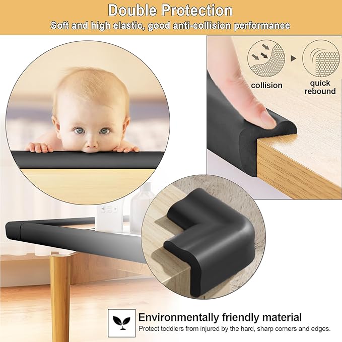 Baby Proof Corners and Edges Protector 20ft Edge+8 Corner Guard, Fireplace Baby - Image 5