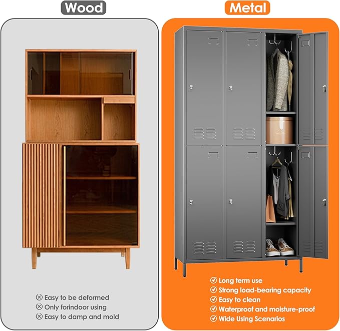 SUPEER 6 Doors Metal Lockers for Employees - Image 6