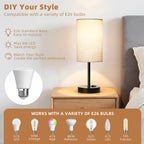 zjojo table lamp set of 2, 13.8" bedside, close-up detail
