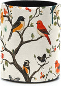 Leather Pen Holder for Desk, Colored Birds Flowers Trees Pencil Cup Desktop by Unknown