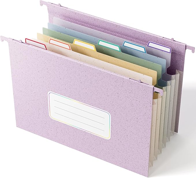 EcoStash Wheat Straw Expanding Hanging File Folders, 1.2" Accordion Pockets by EcoStash