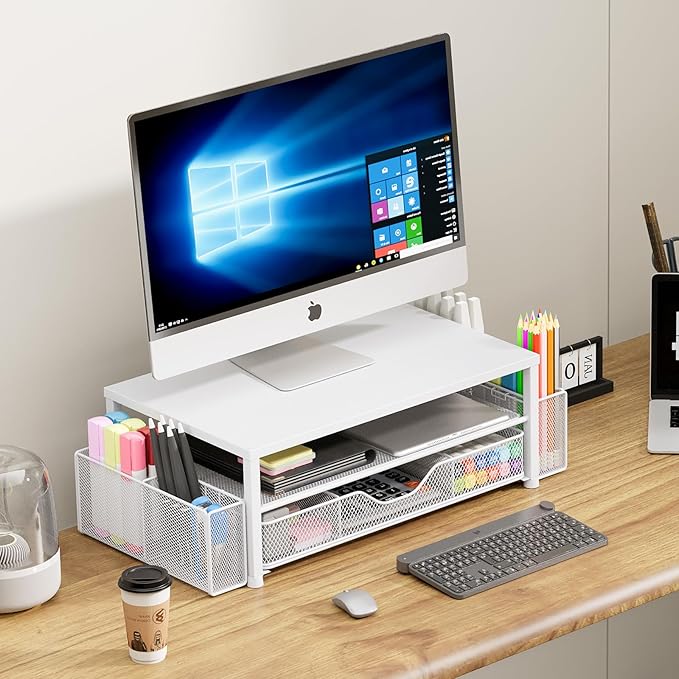 OPNICE Desk Organizers and Accessories, 2-Tier Computer Monitor Stand Riser - Image 5