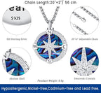 Compass Necklace for Women Men 925 Sterling Silver Pendant Urn Necklaces for - Image 4