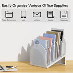OUTIOE 5-Section Desk File Organizer, Metal Mesh Folder Organizer - Image 7