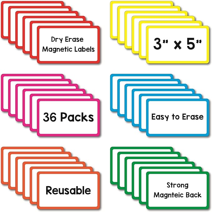 36 Pack Magnetic Dry Erase Labels - Image 2