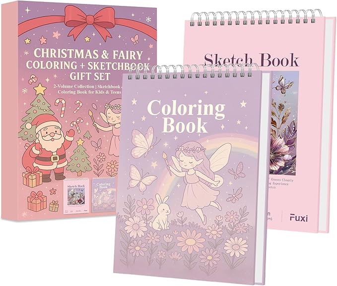 Fuxi Coloring Books for Girls, 60 Sheets Blank Sketch Book + 50 Designs Blank - Image 9