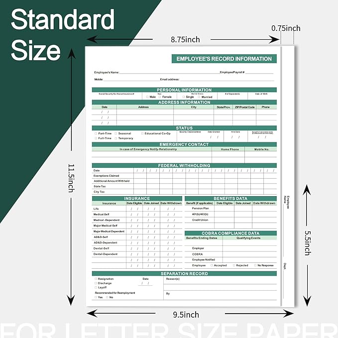 Employee Personnel File Folders, 9.5x11.5 Inch, Letter Size, Heavyweight - Image 3