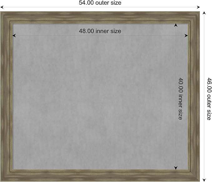 Amanti Art Grey Framed Magnetic Board 46x54 Oversize Vision Board - Image 4