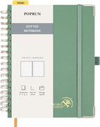 POPRUN Spiral Bullet Dotted Journal Notebook, 7-1/4" x 9-1/2" by POPRUN