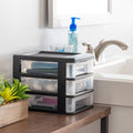 iris usa 4-pack, 3-drawer small plastic stacking desktop, main product view