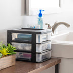 iris usa 4-pack, 3-drawer small plastic stacking desktop, main product view