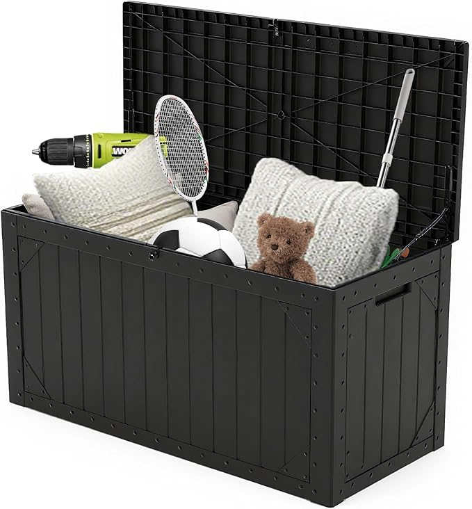 PATIOEASY Outdoor Storage Box 100GAL Waterproof Resin Deck Box, UV-Resistant - Image 9